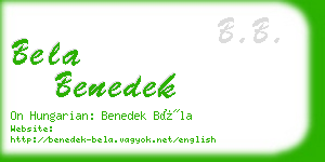 bela benedek business card